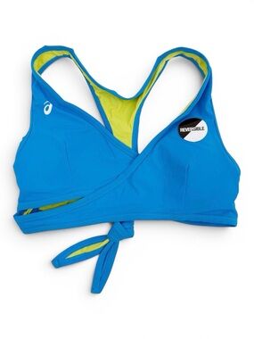 Adidas Keli Athletic Bikini Top Crisscross R.Blue/Lime Green Size-M NWT